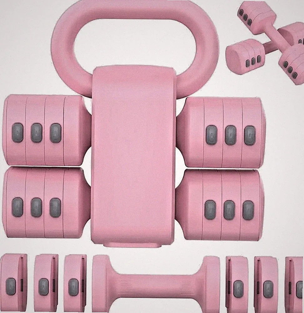 Adjustable Dumbbell Kettlebell 4 in 1 Compact Weight Set Home Gym Fitness New