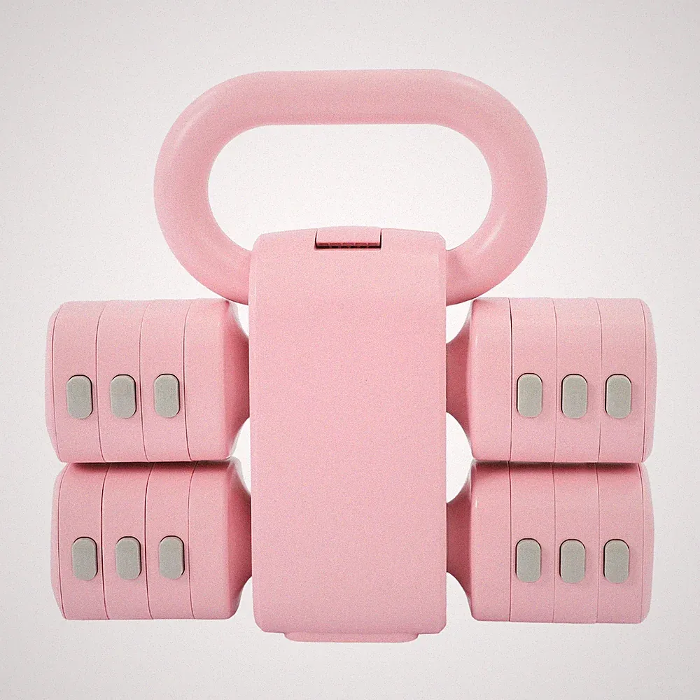 Adjustable Dumbbell Kettlebell Set 4in1 Hand Weights, 6/11 LB Pair for Women Men