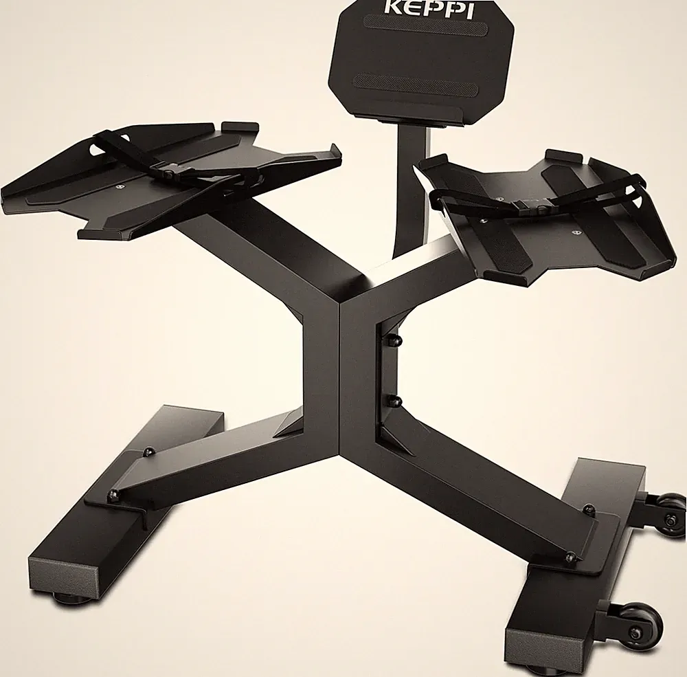 Adjustable Dumbbell Rack 330lb Capacity w/ Wheels & Straps