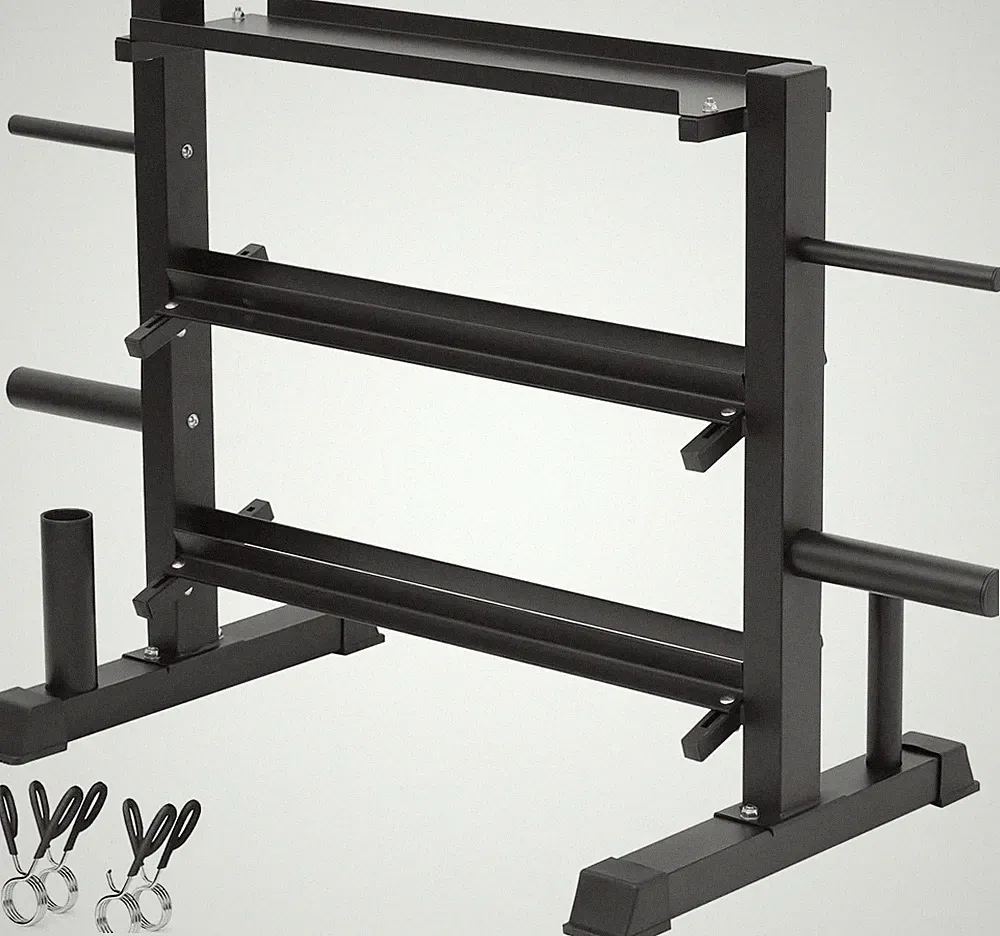 Adjustable Dumbbell Rack, Dumbbell Set with Storage Rack for Kettlebells, Weight