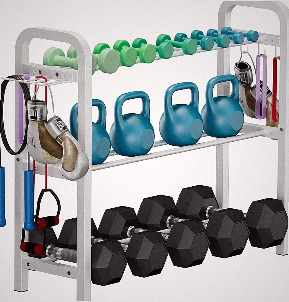 Adjustable Dumbbell Rack Heavy Duty Gym Weight Storage Stand Kettlebell Holder