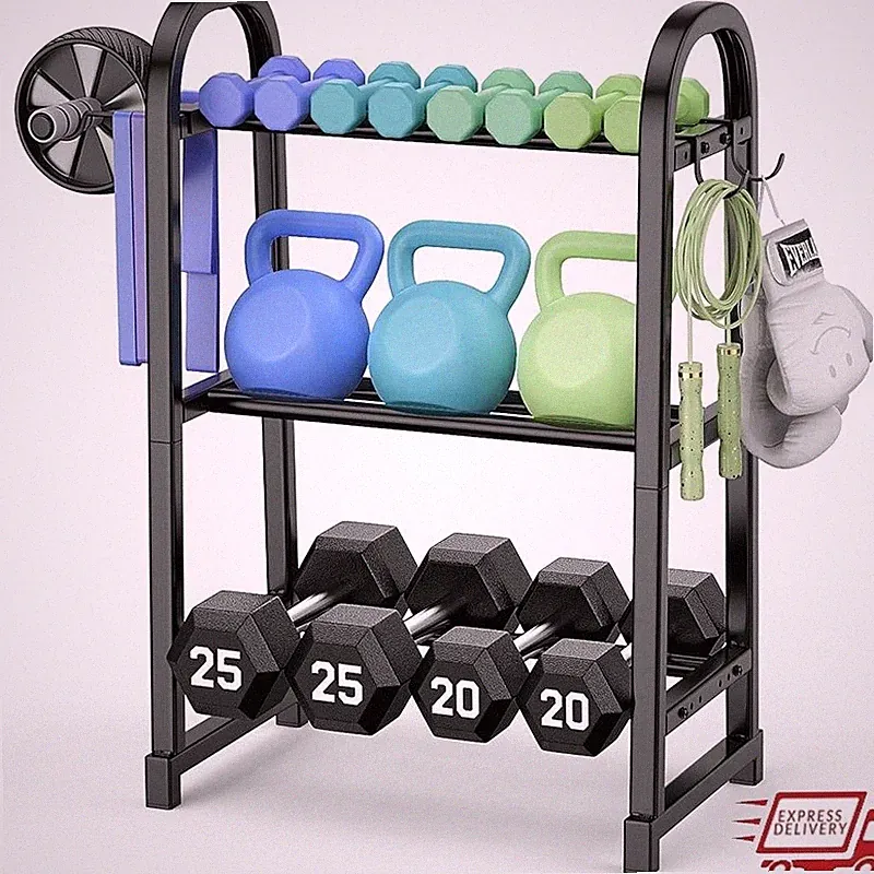 Adjustable Dumbbell Rack Home Gym Storage Solution Metal Weight Stand 3 Racks US