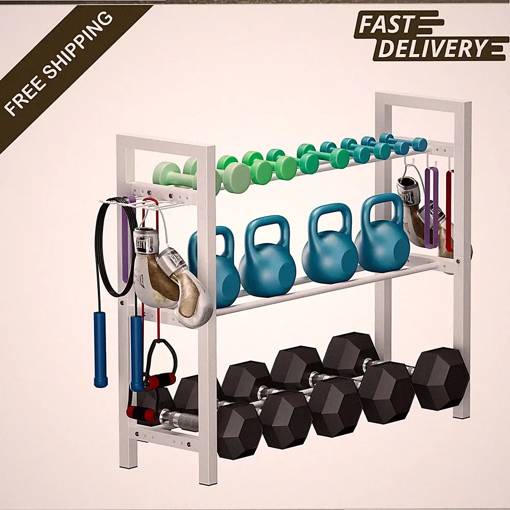 Adjustable Dumbbell Rack Metal Weight Storage Stand for Home Gym Fitness