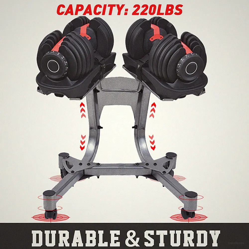Adjustable Dumbbell Rack Stand 220LBS For 552 1090 Dumbbell W/ Wheels Gym Holder