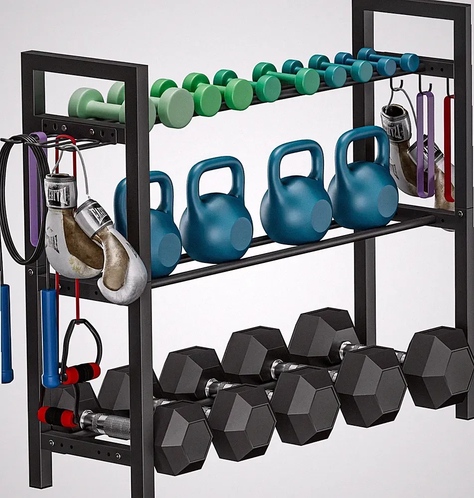Adjustable Dumbbell Rack, Weight Storage Stand Holder for Dumbbells & Kettleb...
