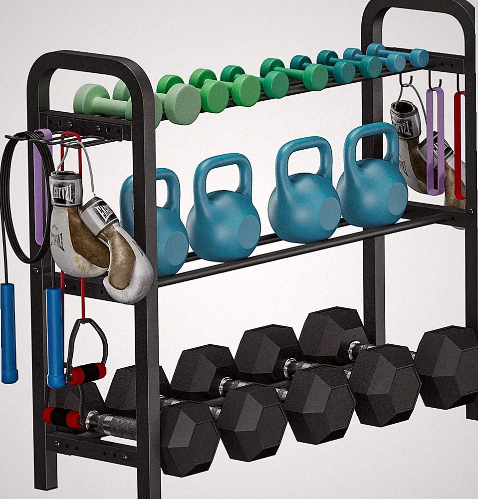Adjustable Dumbbell Rack, Weight Storage Stand Holder for Dumbbells & Kettlebell