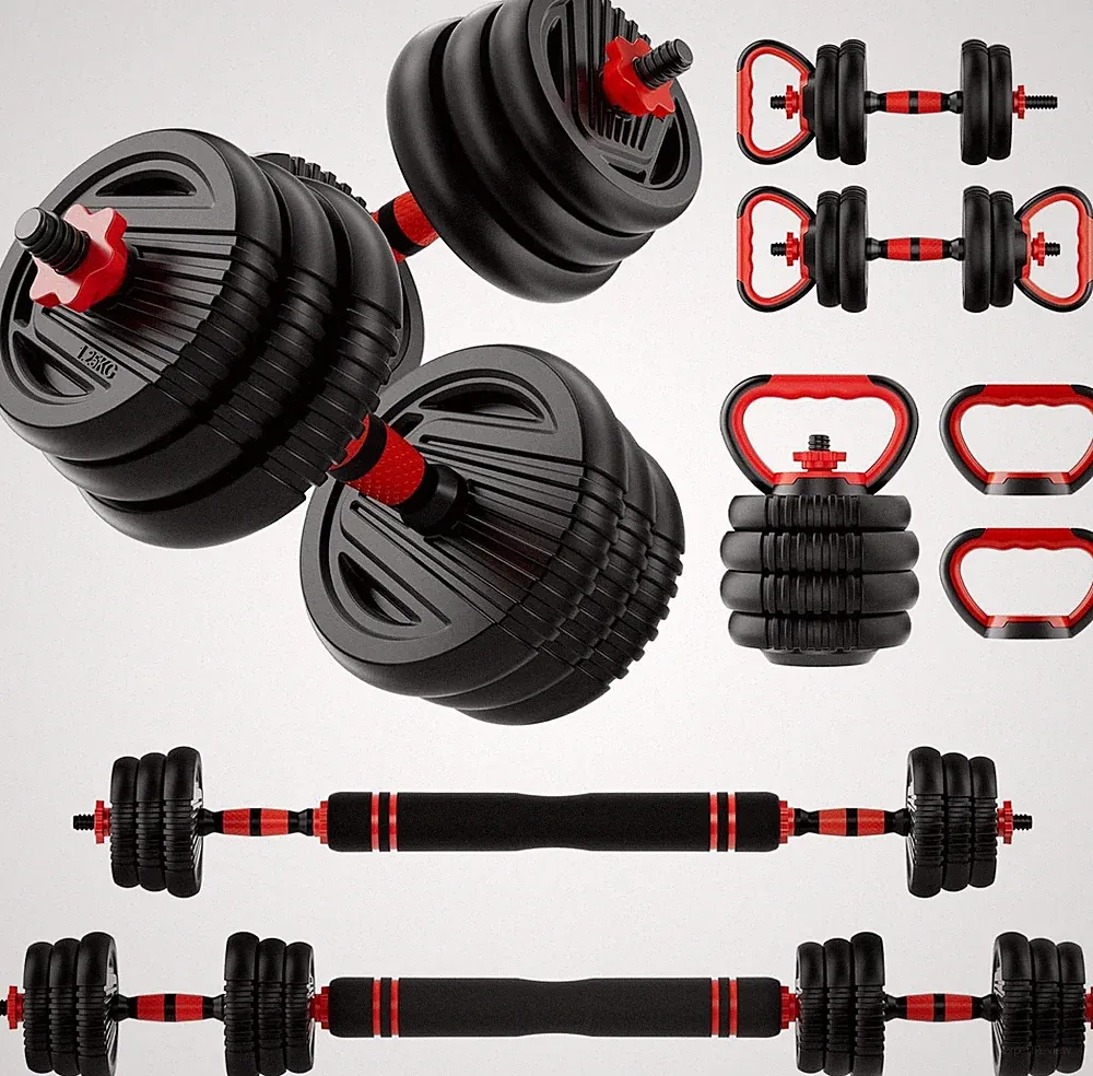Adjustable Dumbbell Set 10 20 30 45 70 90 lbs with Connector 5 in 1 Home Gym