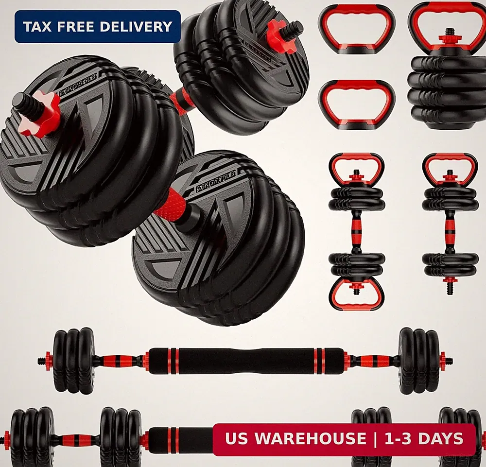 Adjustable Dumbbell Set, 10/20/30/45/70/90lbs, 5 in 1 Multi-Function Dumbbells S