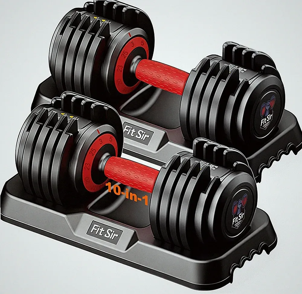 Adjustable Dumbbell Set 10-in-1 25-90LB with Safe Lock & Fast Adjustment