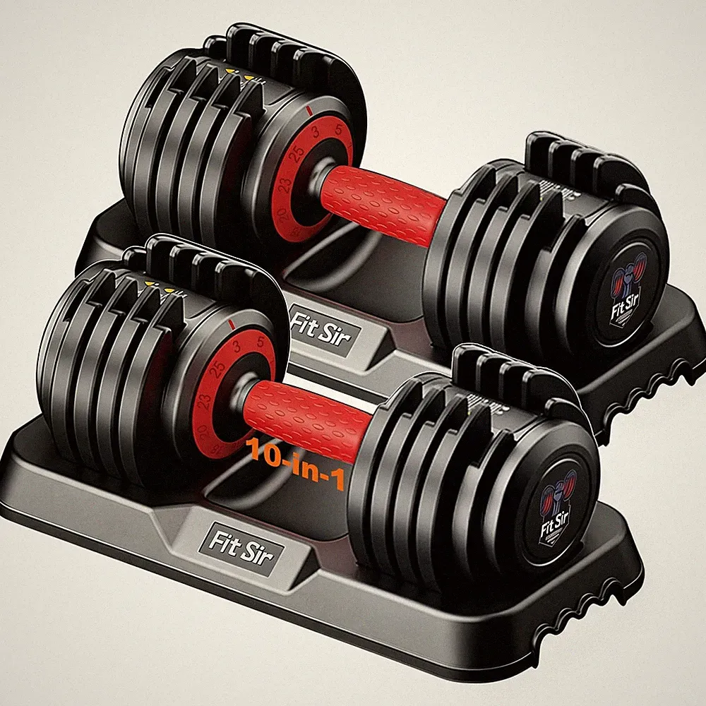 Adjustable Dumbbell Set, 10-in-1 25LB/50LB/90LB Ajustable Dumbbells with Safe...
