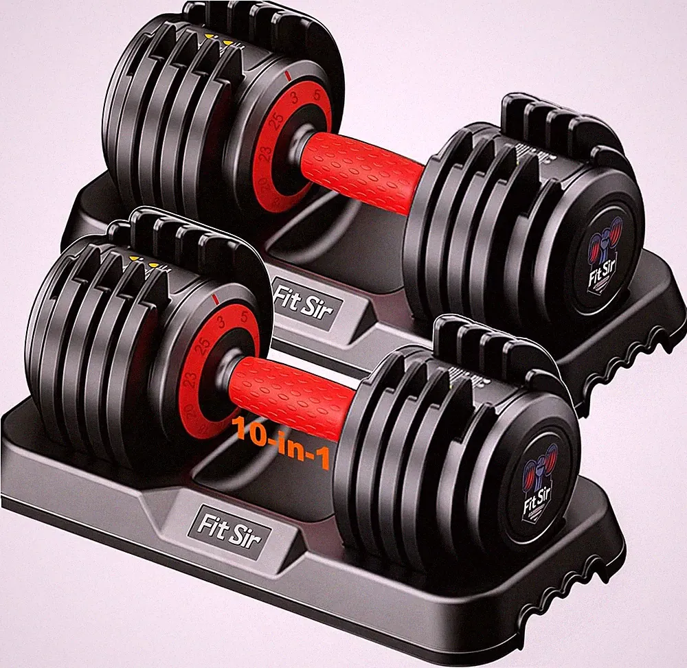 Adjustable Dumbbell Set, 10-In-1 25LB/55LB/90LB Ajustable Dumbbells with Safe Lo