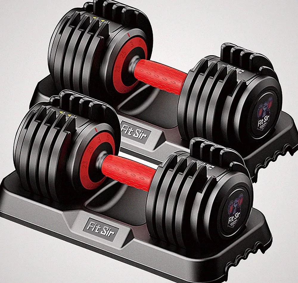 Adjustable Dumbbell Set, 10-In-1 25LB/55LB Ajustable Dumbbells with Safe Locking