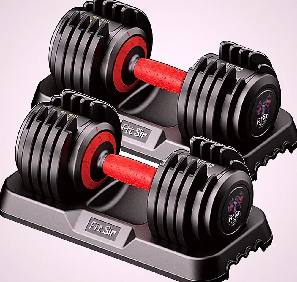 Adjustable Dumbbell Set, 10-In-1 25LB Ajustable Dumbbells with Safe Locking