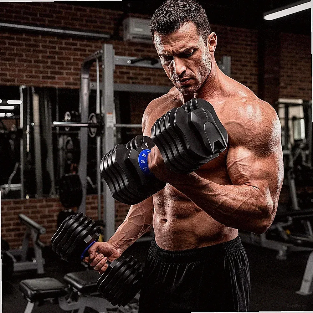 Adjustable Dumbbell Set 10LB-55LB for Home Dial-Select Weight Full-Body Training