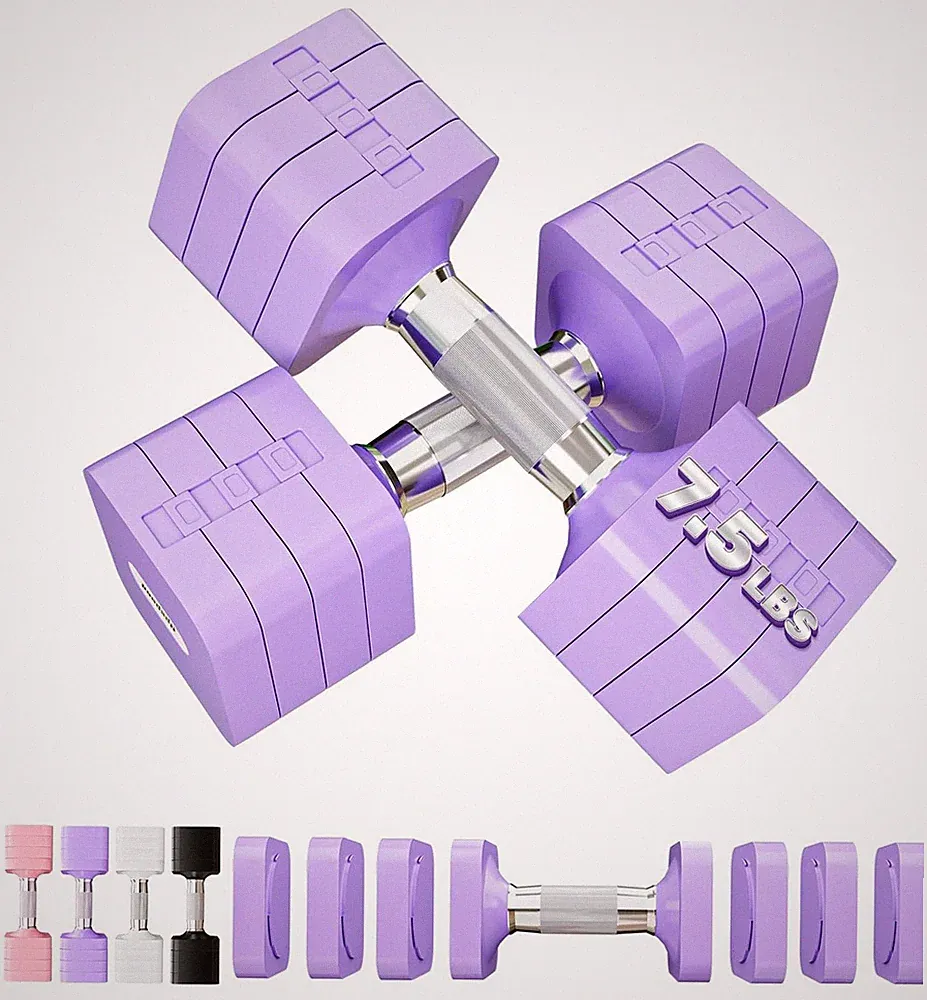 Adjustable Dumbbell Set 15LBS 30LBS Free Weights Dumbbells Set for Women Men...