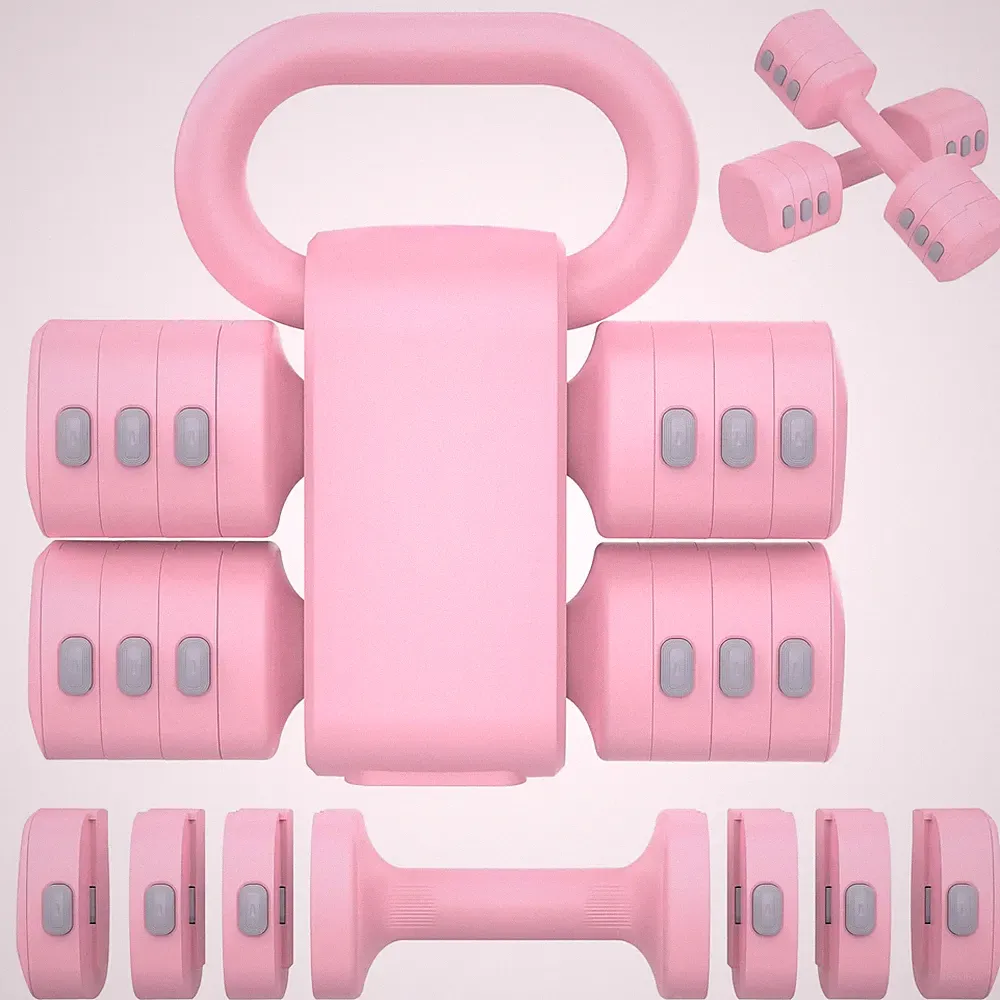 Adjustable Dumbbell Set 2.2-5.5lb Each, 2-in-1 Kettlebell for Home Gym - Full