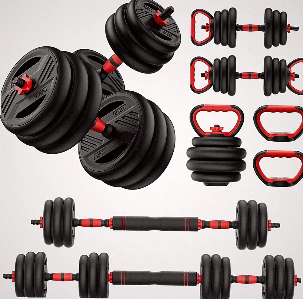 Adjustable Dumbbell Set, 20/30/45/70/90Lbs with Barbell and Kettlebells, 5-In-1
