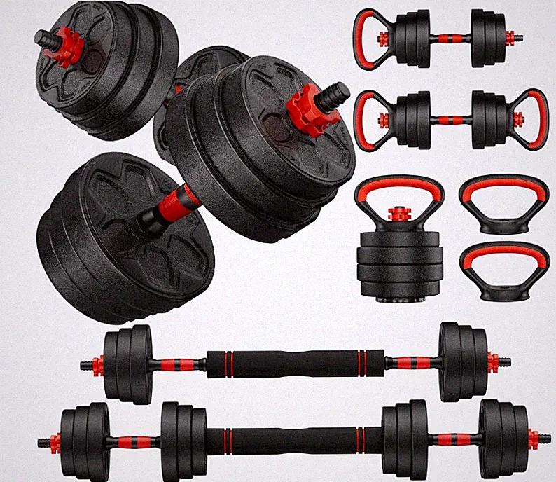 Adjustable Dumbbell Set 20-90lb 4 in 1 w/ Barbell Kettlebell Connector