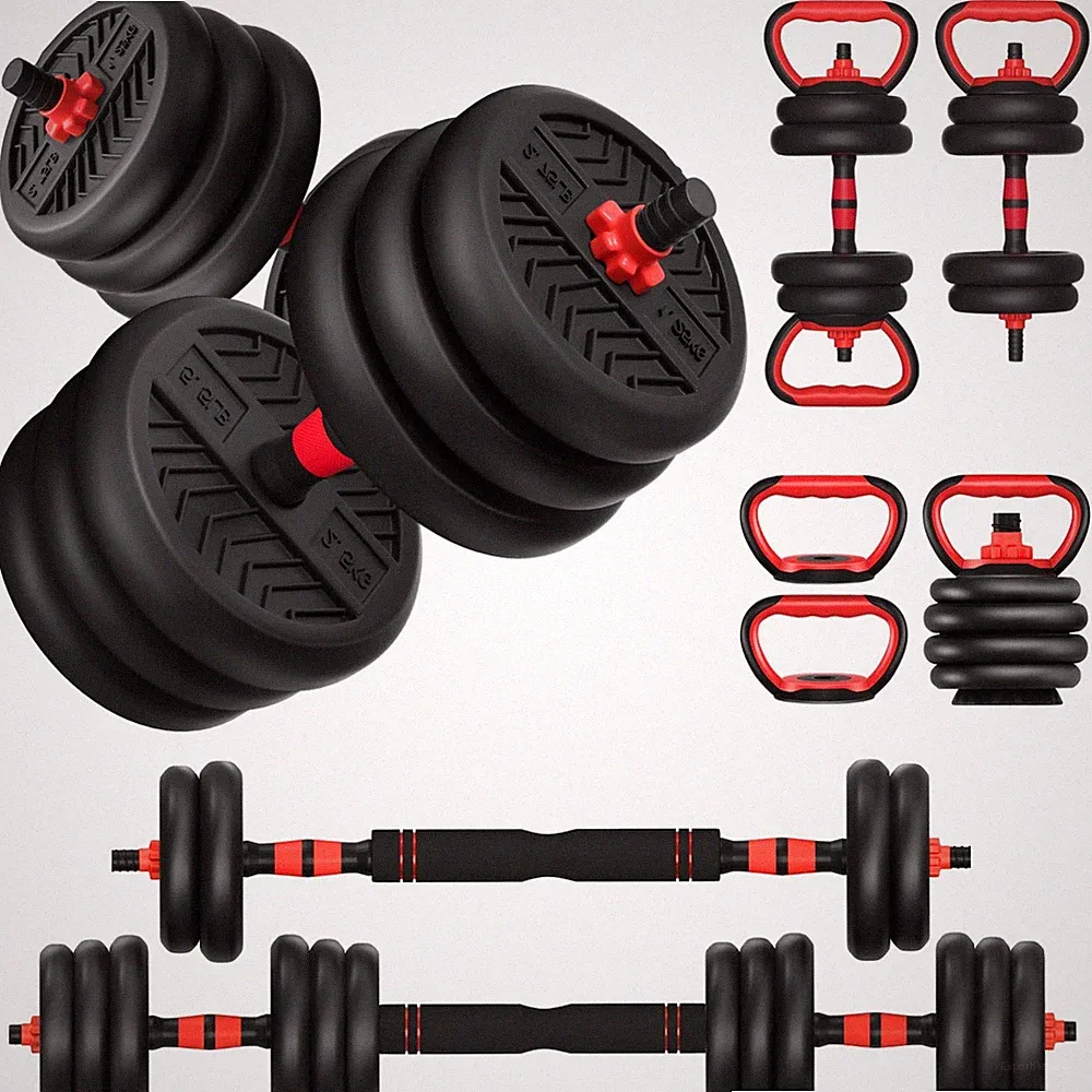 Adjustable Dumbbell Set 20-90lbs - 4-in-1 Free Weights for Home Gym, Barbell & K