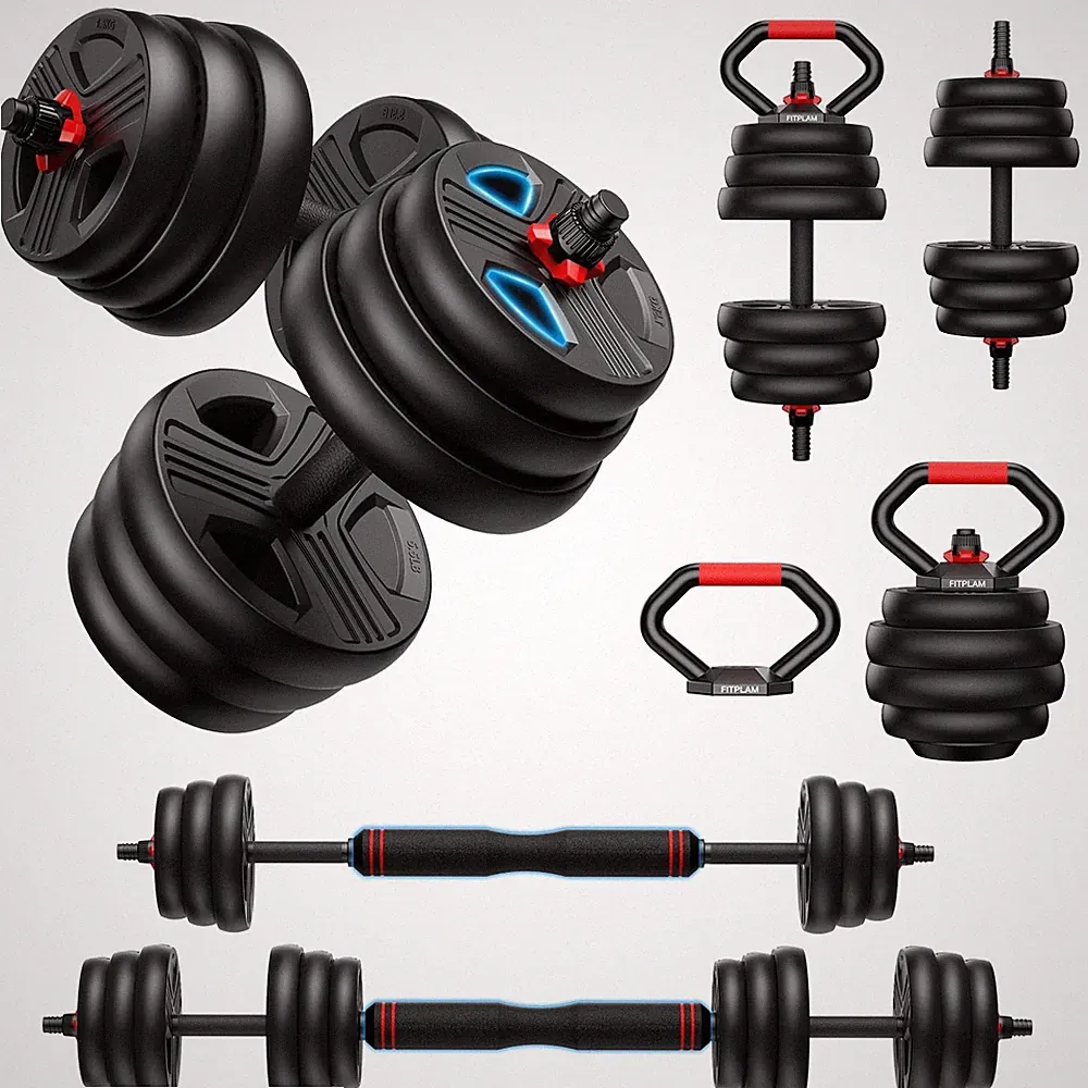 Adjustable Dumbbell Set 20-90lbs 5-in-1 Kettlebell Barbell Push Up Stand Weights