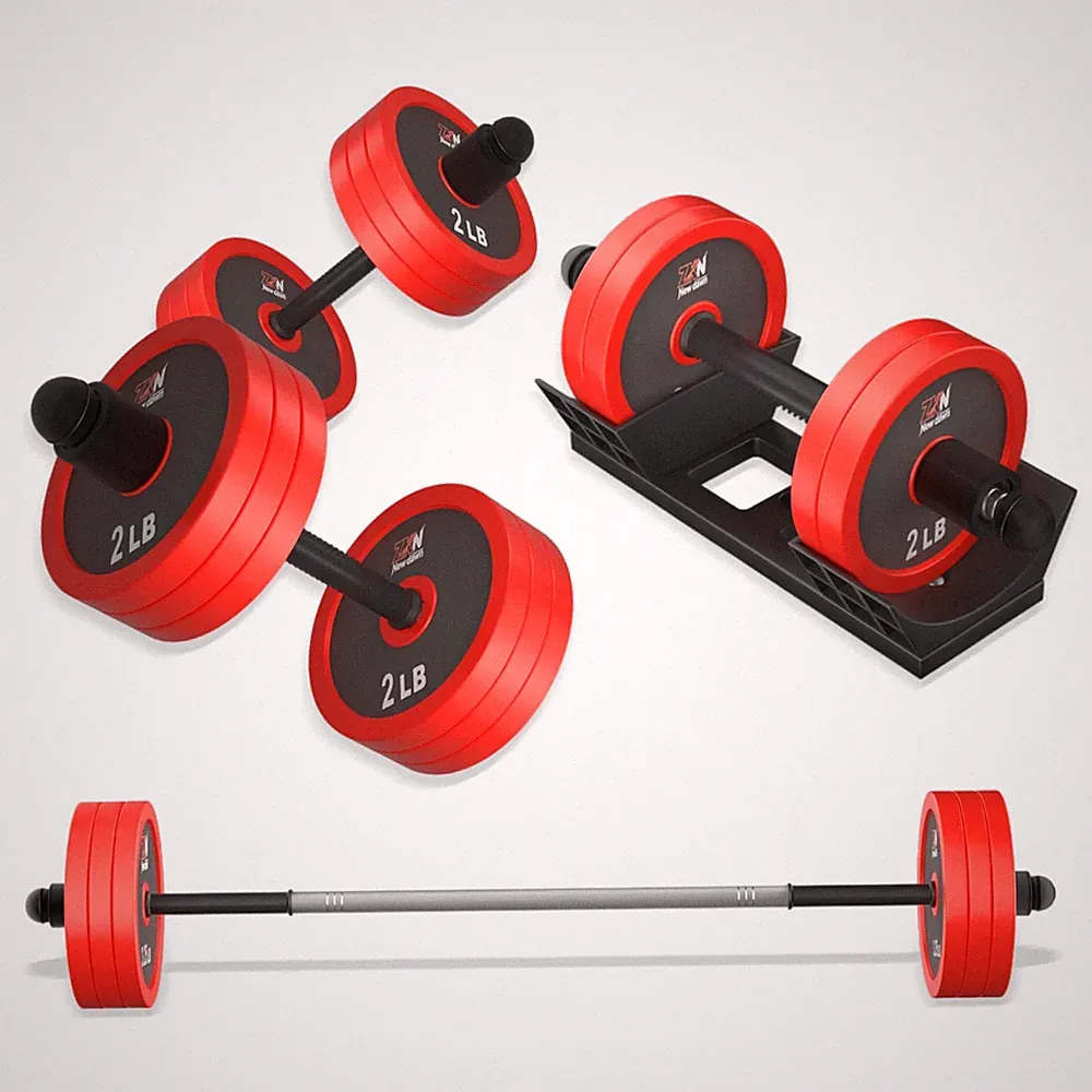 Adjustable Dumbbell Set,20 lbs Free weight set with Carbon Steel,rack,Barbell...