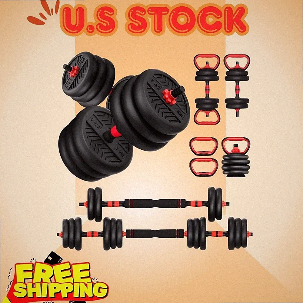 Adjustable Dumbbell Set 20lb, 4-in-1 Free Weights for Home Gym