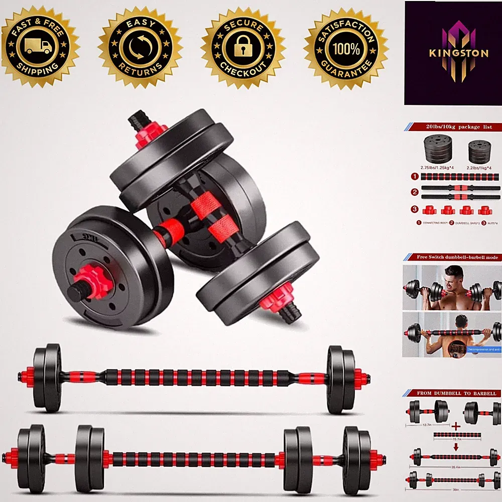Adjustable Dumbbell Set - 20lbs Home Gym Weights for Strength Training