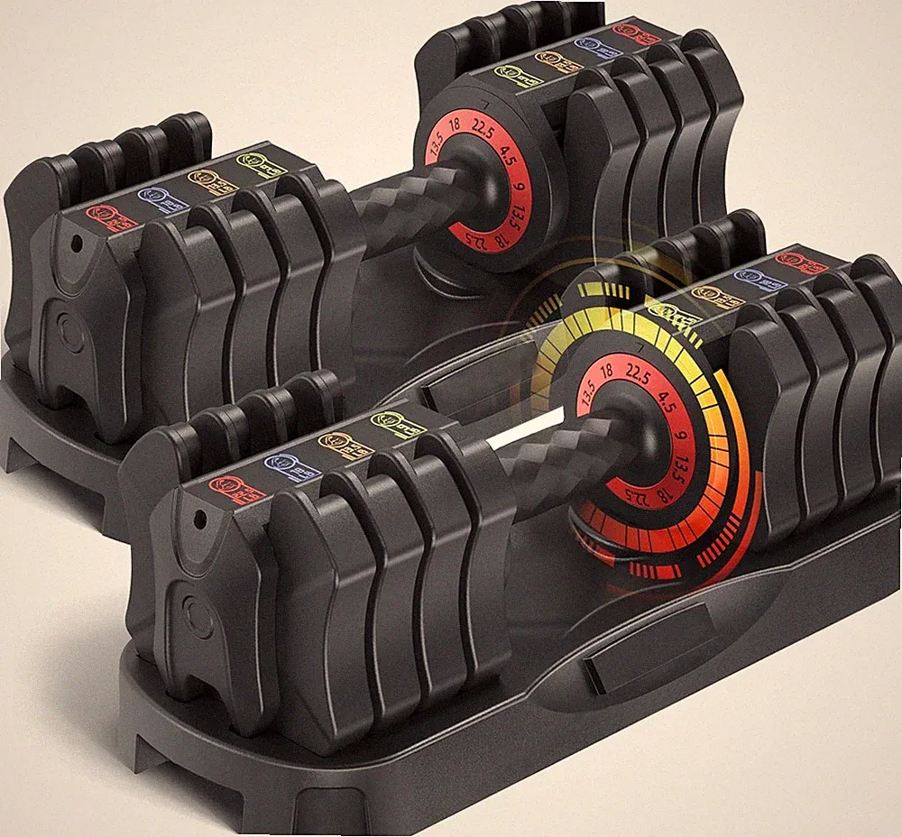 Adjustable Dumbbell Set 22.5LB 5-in-1 Free Weights with Tray & Non-Slip Handle