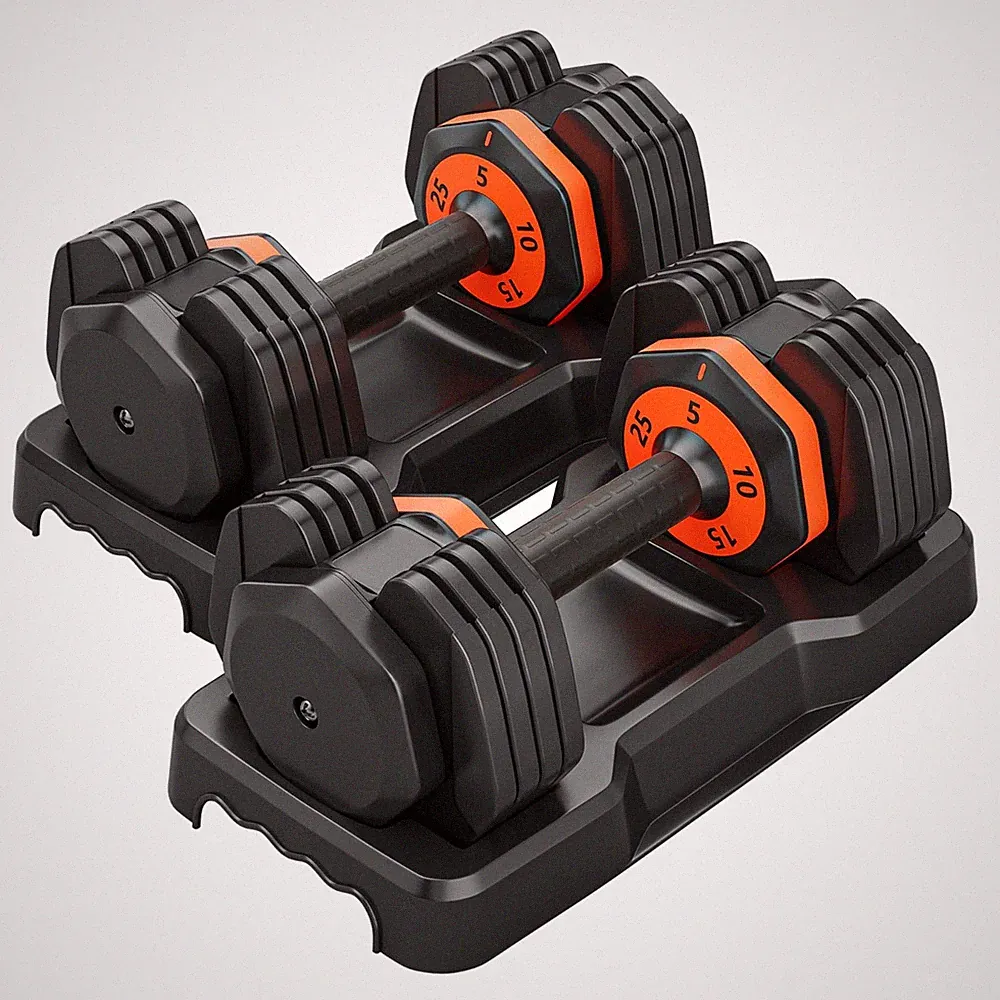 Adjustable Dumbbell Set 2x 25LB Dumbbell for Men & Women Body Building Training