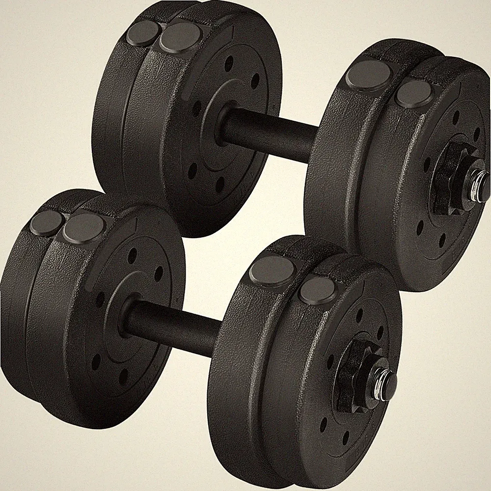 Adjustable Dumbbell Set 33 lb Home Gym Weight Black Durable Fitness Equipment