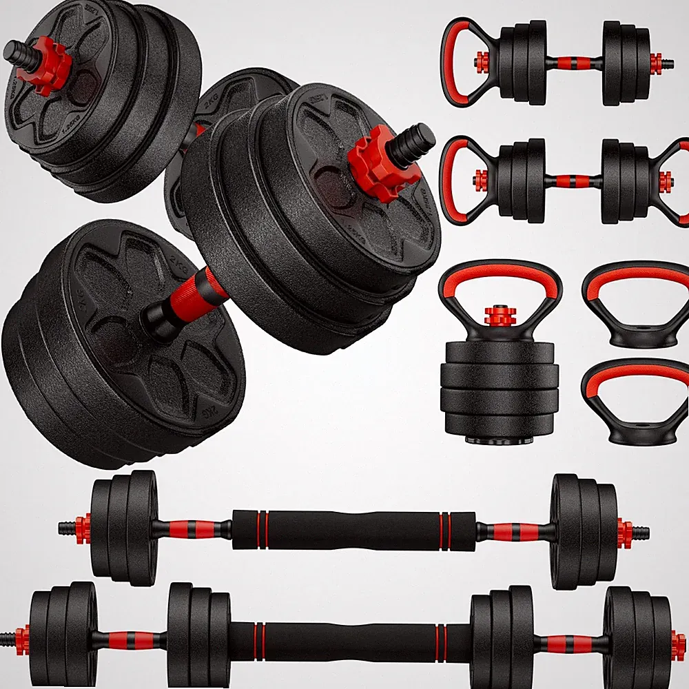 Adjustable Dumbbell Set, 33lbs Free Weight Set with Upgraded Nut,4 in1 Dumbbe...