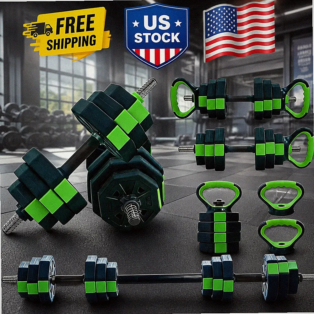 Adjustable Dumbbell Set, 4 in 1 Adjustable Weights 44 LBS Free Weight Set