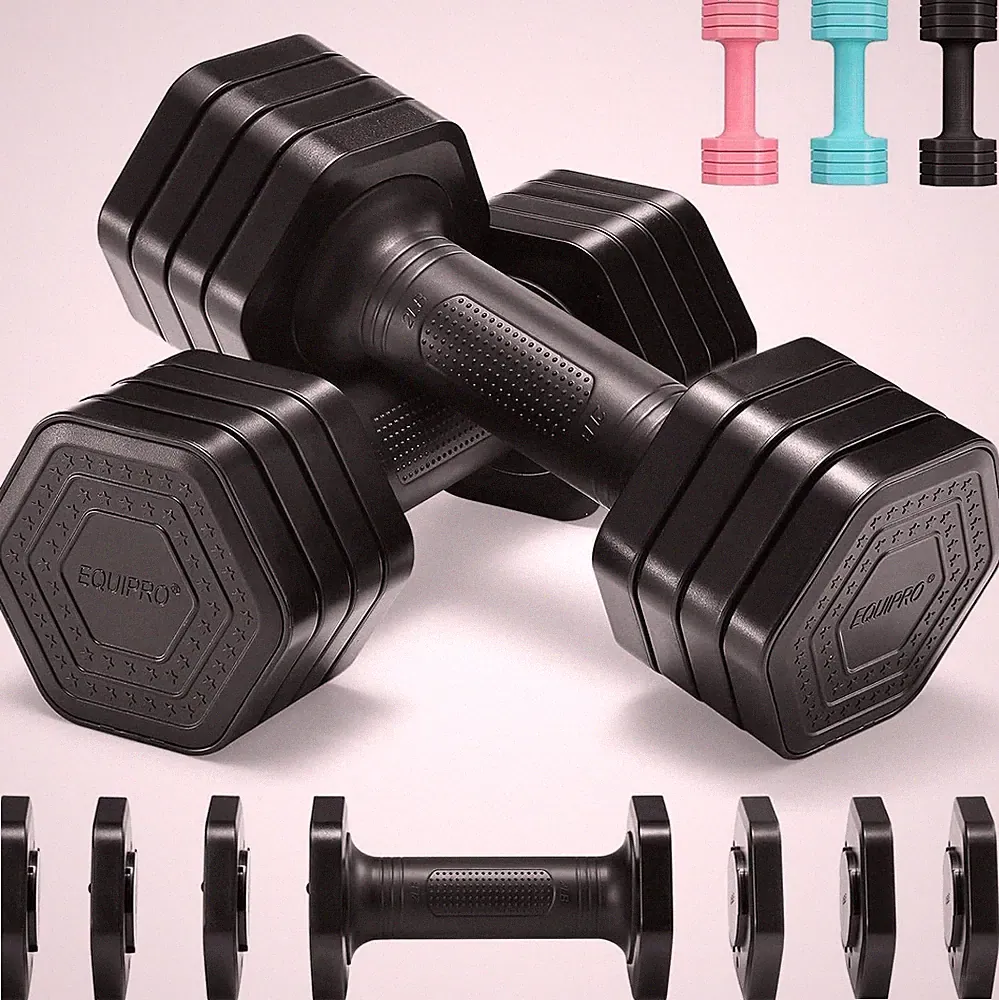 Adjustable Dumbbell Set,4 in 1 Free Weights Dumbbells Set,2lb 3lb 4lb 5lb,TPU