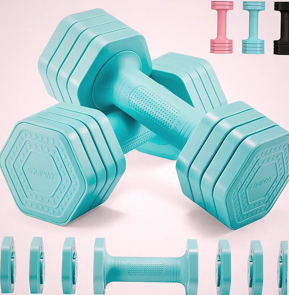 Adjustable Dumbbell Set, 4 in 1 Free Weights Dumbbells Set for Women, Weights fo