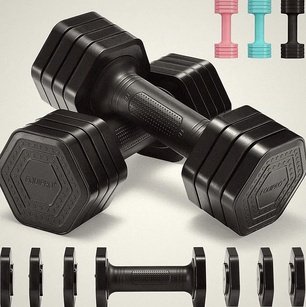 Adjustable Dumbbell Set, 4 in 1 Free Weights Dumbbells Set for Women, Weights fo