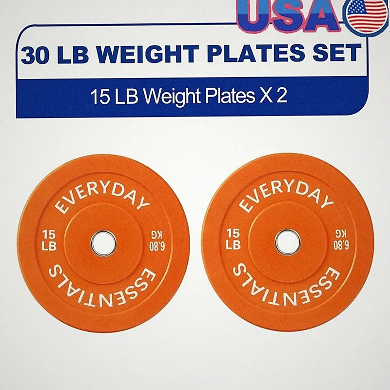 Adjustable Dumbbell Set 40 lbs W/ Olympic Bumper Weight Plates Home Gym New