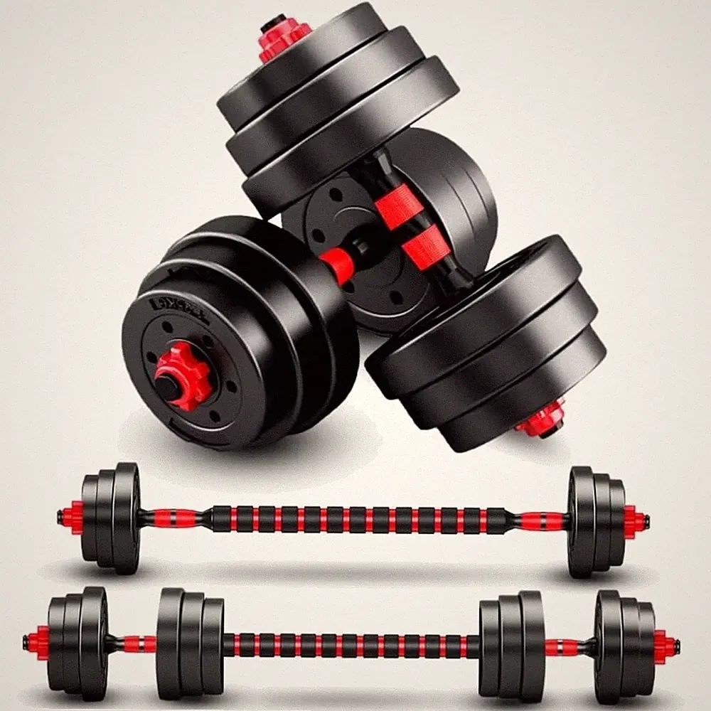 Adjustable Dumbbell Set 40lbs with Barbell Conversion for Home Gym Women Men