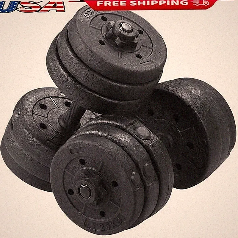 Adjustable Dumbbell Set 44Lb Home Gym Exercise Weights Non-slip Spinlock New US