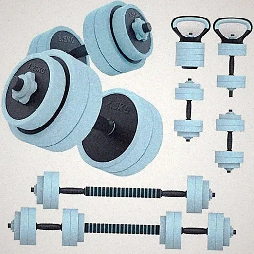 Adjustable Dumbbell Set, 45lbs Free Weight Set with Connector, 5 in 1 Blue