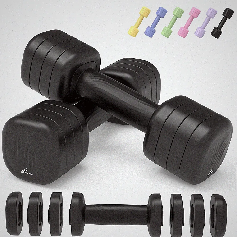 Adjustable Dumbbell Set 4in1 Hand Weights 25 Lbs Each For Home Gym