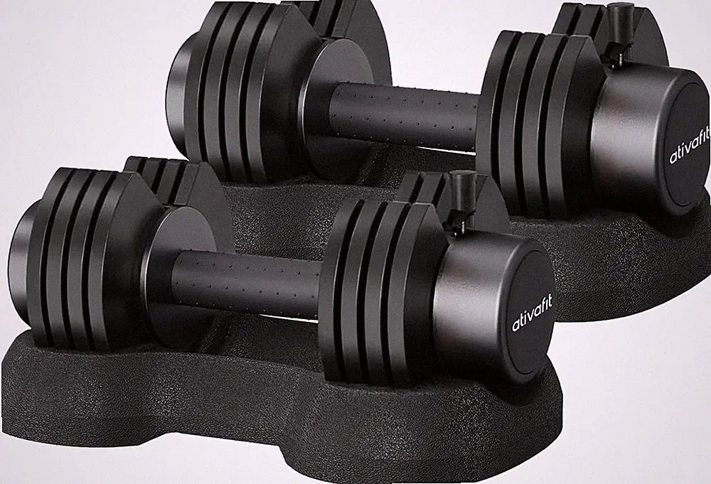Adjustable Dumbbell Set 5-88LB with Safety Lock & Storage Box for Home Gym