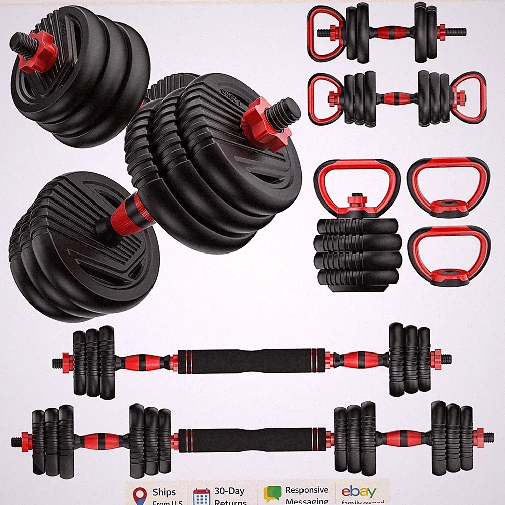 Adjustable Dumbbell Set 5-in-1 for Home Gym with Barbell and Kettlebell Options