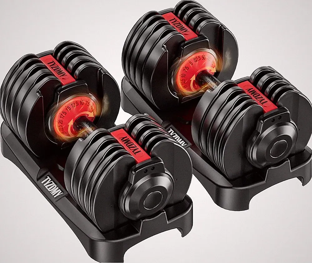 Adjustable Dumbbell Set，52.5 lbs pair 105 lbs，15 in 1