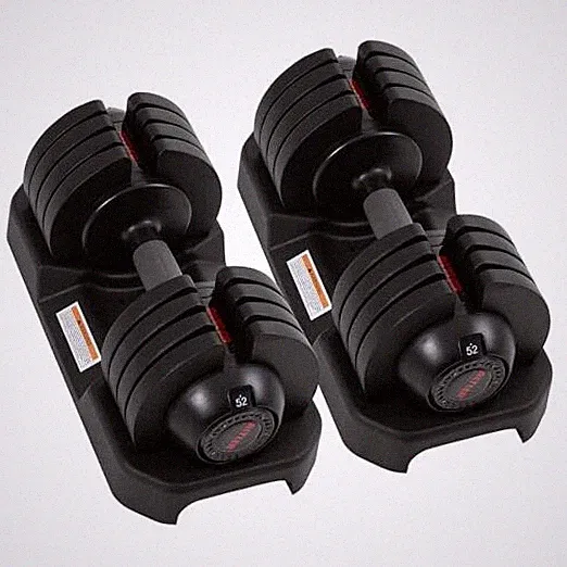 Adjustable Dumbbell Set by Altler - 25/52LB Pair with Tray for 52LBS - Black