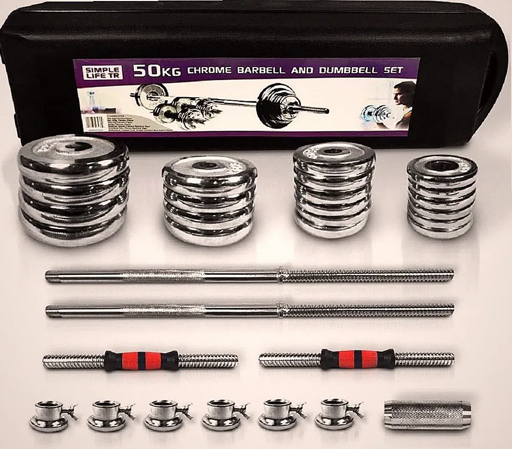 Adjustable Dumbbell Set Cast Iron Barbell with Carry Box 110 lbs
