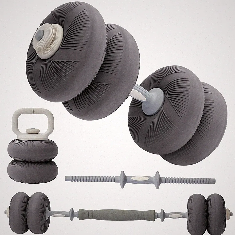 Adjustable Dumbbell Set,Dumbbells Barbell Kettlebell with Soft Plates, Home G...