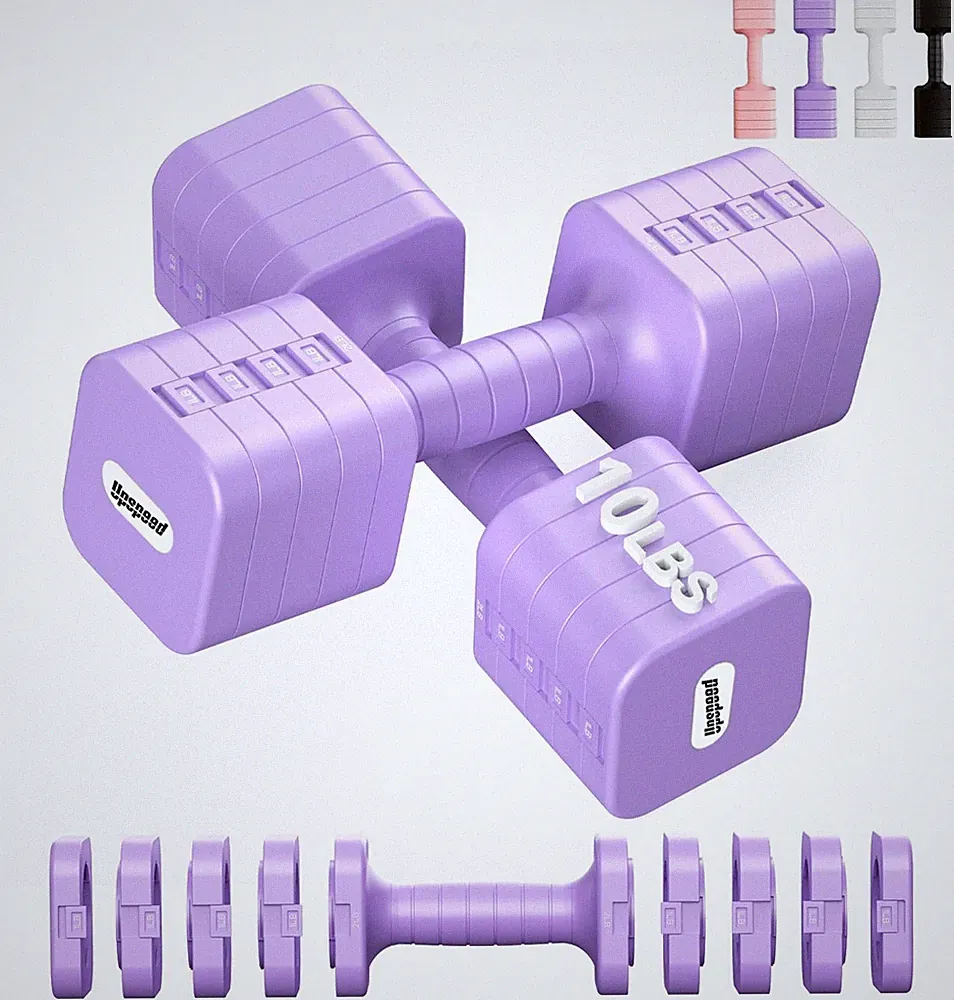 Adjustable Dumbbell Set for Women Men 10 lb Each Hand weights | Dumbbells Set...