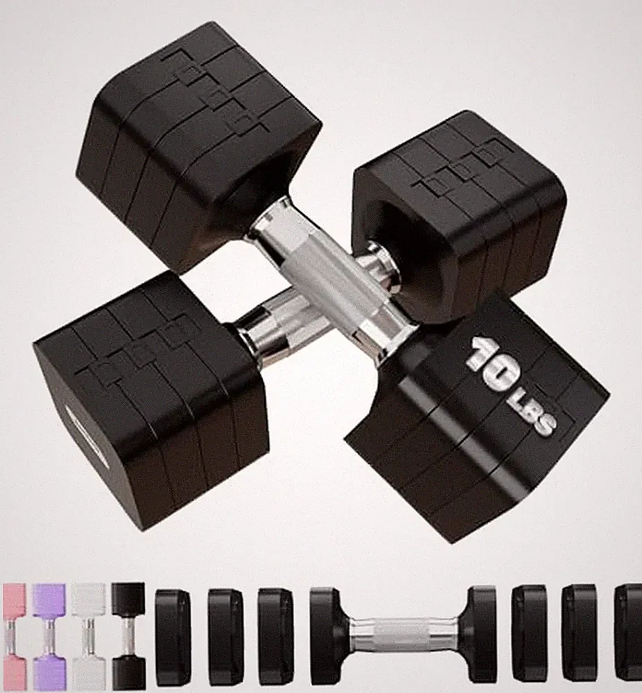 Adjustable Dumbbell Set for Women Men 7.5LB/10LB/15LB/20LB/25LB Each Black