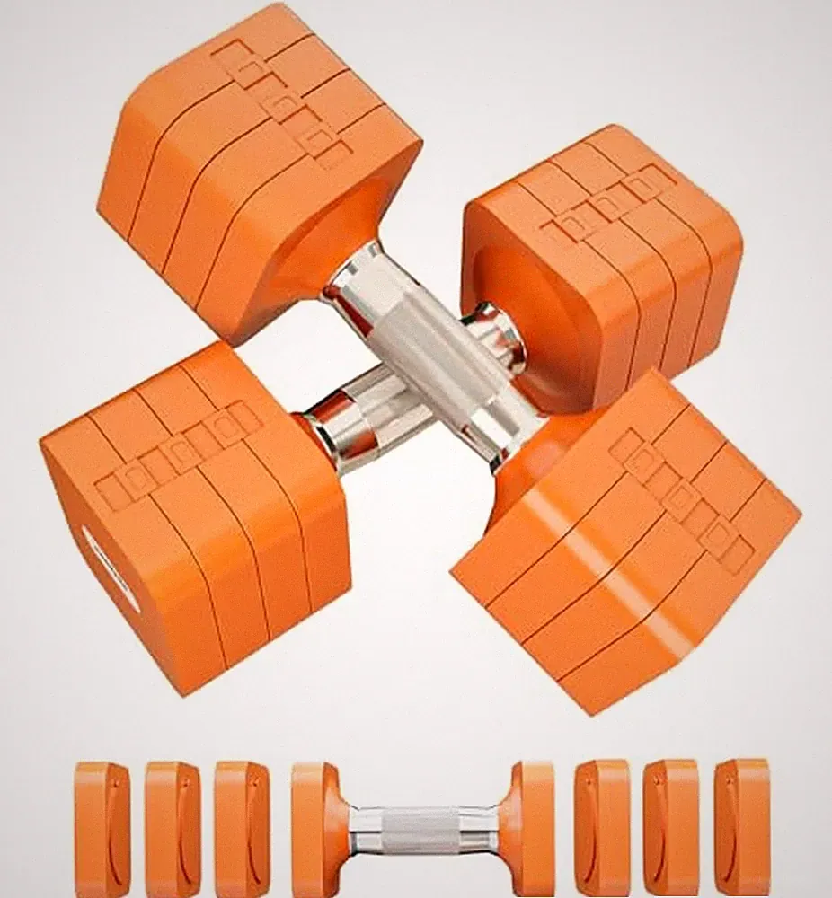 Adjustable Dumbbell Set for Women Men 7.5LB/10LB/15LB/20LB/25LB Each Orange