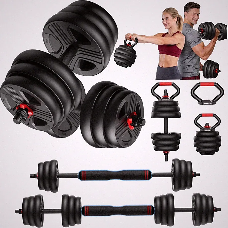 Adjustable Dumbbell Set, Free Weights for Kettlebell, Barbell and Push-Up Stand